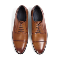 Regent - Zapatos Derby de cuero bruñido marrón claro para hombre