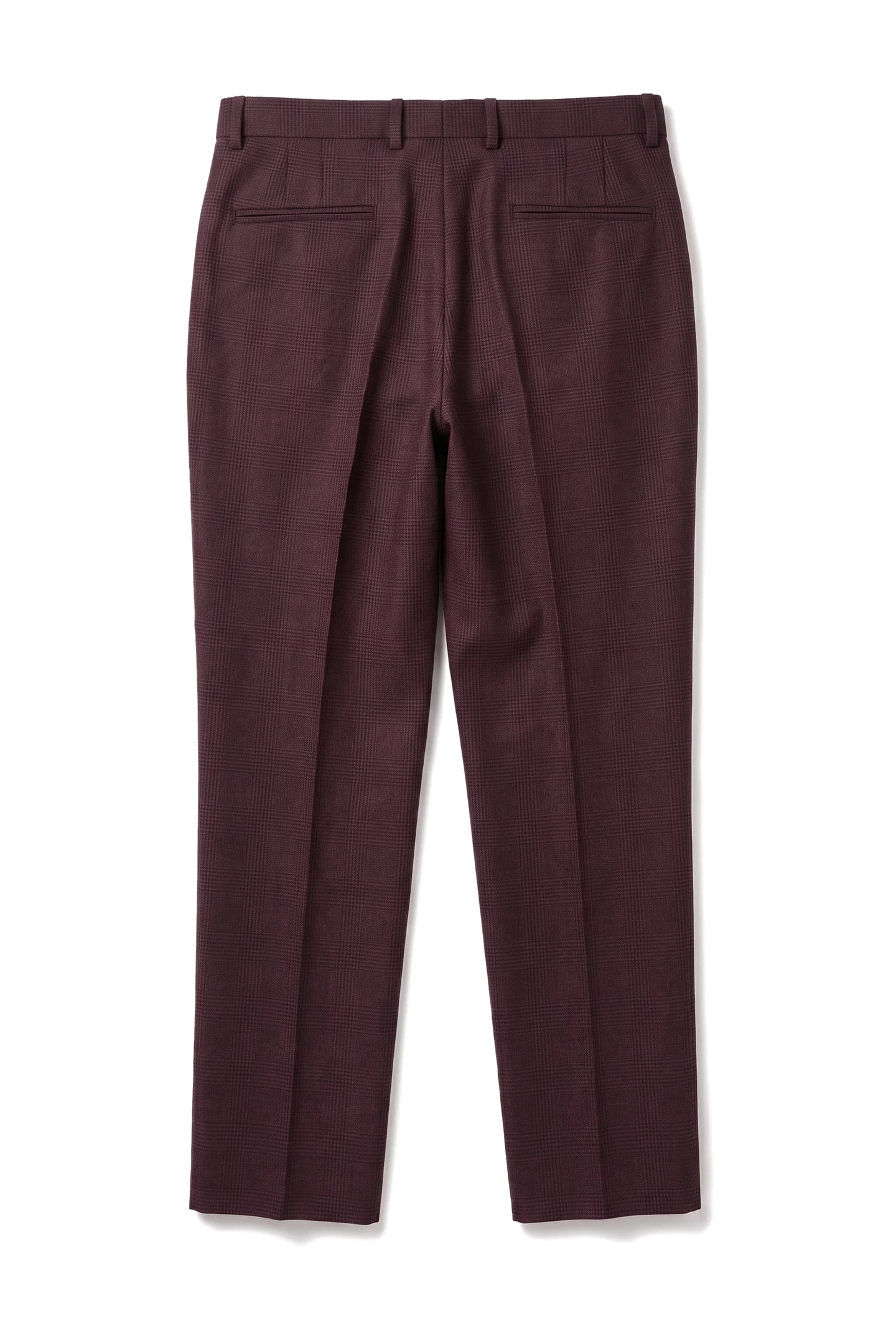 Regent - Pantalones de cuadros color vino para hombre