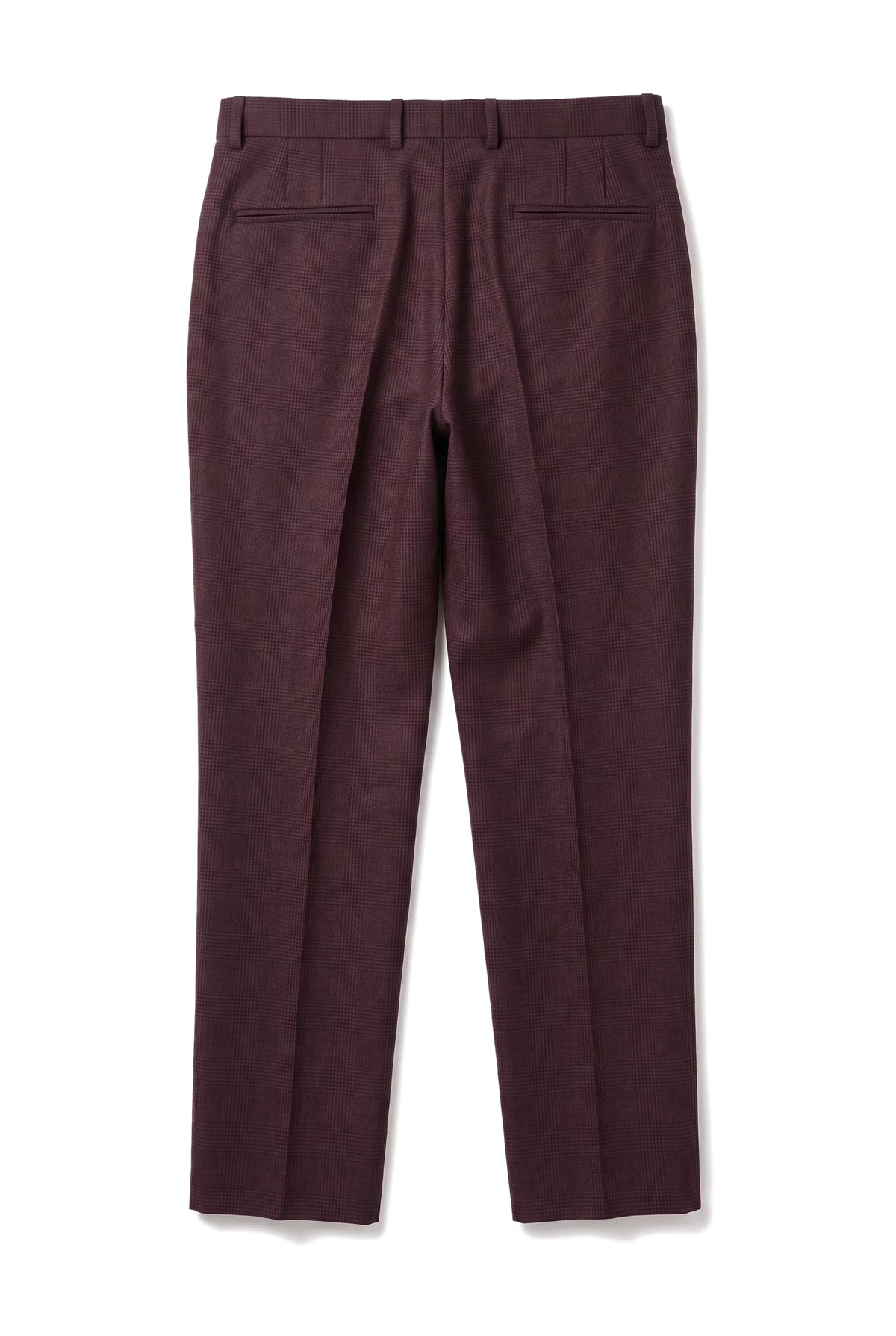 Regent - Pantalones de cuadros color vino para hombre