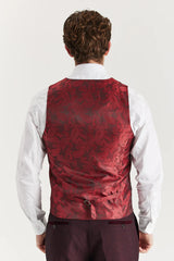 Regent - Chaleco de cuadros color vino para hombre