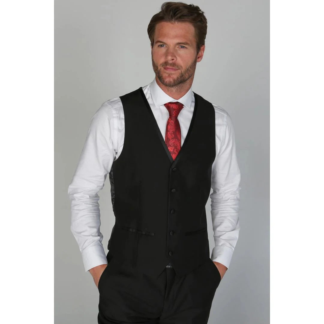 Regent - Chaleco negro para hombre