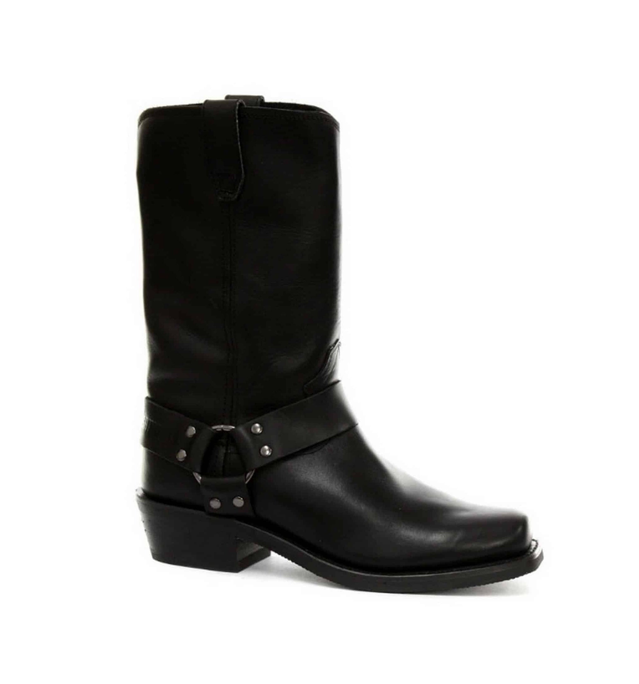 Botas altas de cuero auténtico unisex estilo motero rock punk grinders con hebilla estilo vaquero