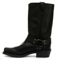Botas altas de cuero auténtico unisex estilo motero rock punk grinders con hebilla estilo vaquero