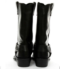 Botas altas de cuero auténtico unisex estilo motero rock punk grinders con hebilla estilo vaquero