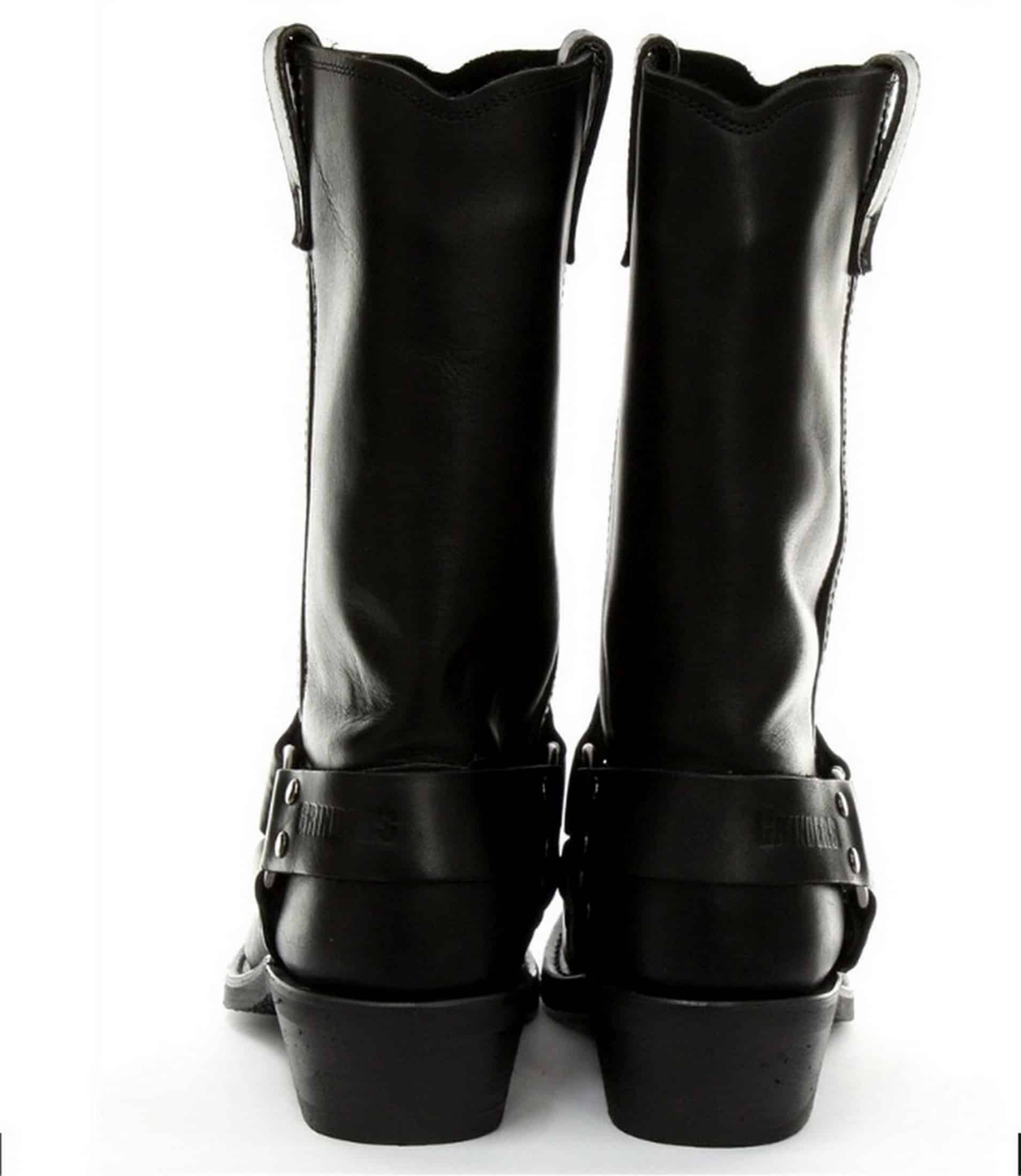 Botas altas de cuero auténtico unisex estilo motero rock punk grinders con hebilla estilo vaquero