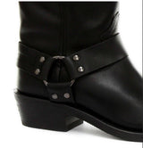 Botas altas de cuero auténtico unisex estilo motero rock punk grinders con hebilla estilo vaquero