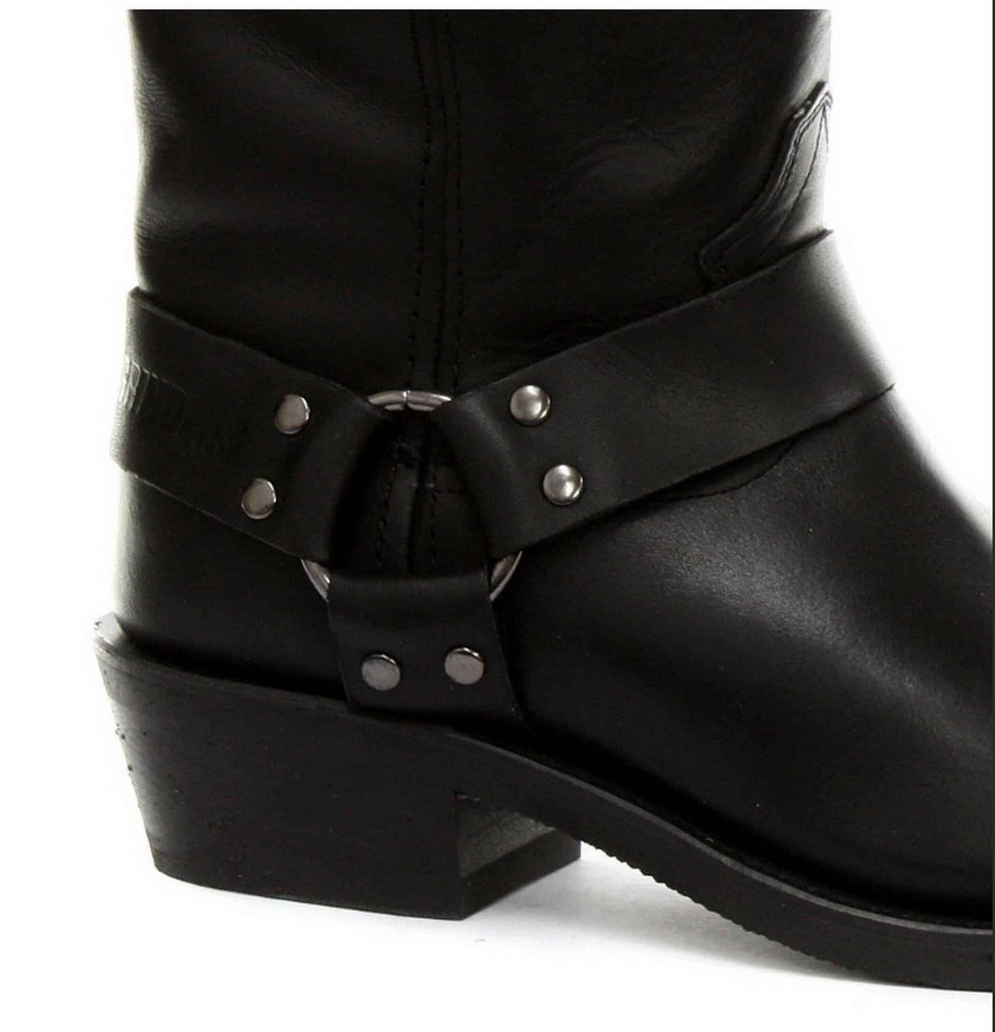 Botas altas de cuero auténtico unisex estilo motero rock punk grinders con hebilla estilo vaquero