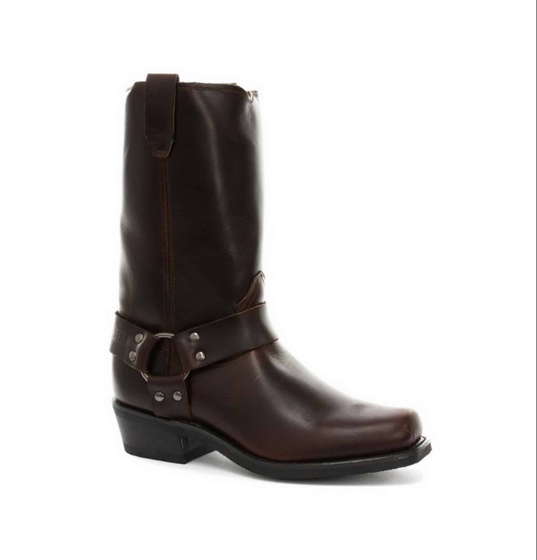 Botas altas de cuero auténtico unisex estilo motero rock punk grinders con hebilla estilo vaquero