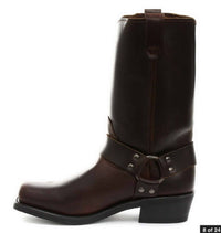 Botas altas de cuero auténtico unisex estilo motero rock punk grinders con hebilla estilo vaquero