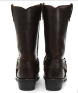 Botas altas de cuero auténtico unisex estilo motero rock punk grinders con hebilla estilo vaquero