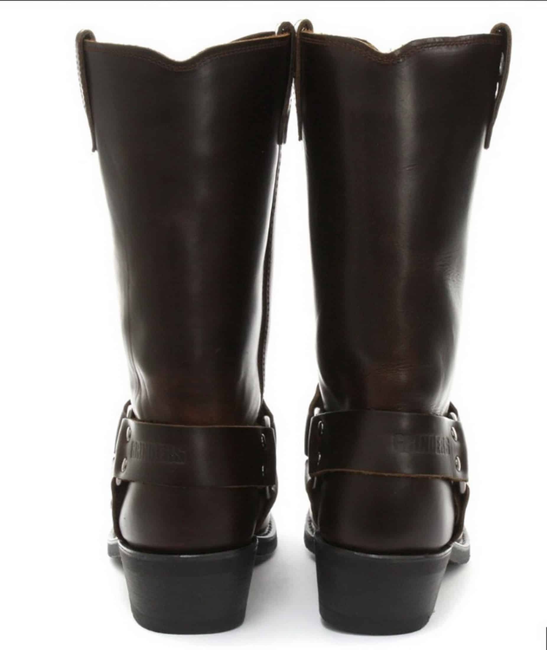 Botas altas de cuero auténtico unisex estilo motero rock punk grinders con hebilla estilo vaquero
