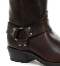Botas altas de cuero auténtico unisex estilo motero rock punk grinders con hebilla estilo vaquero
