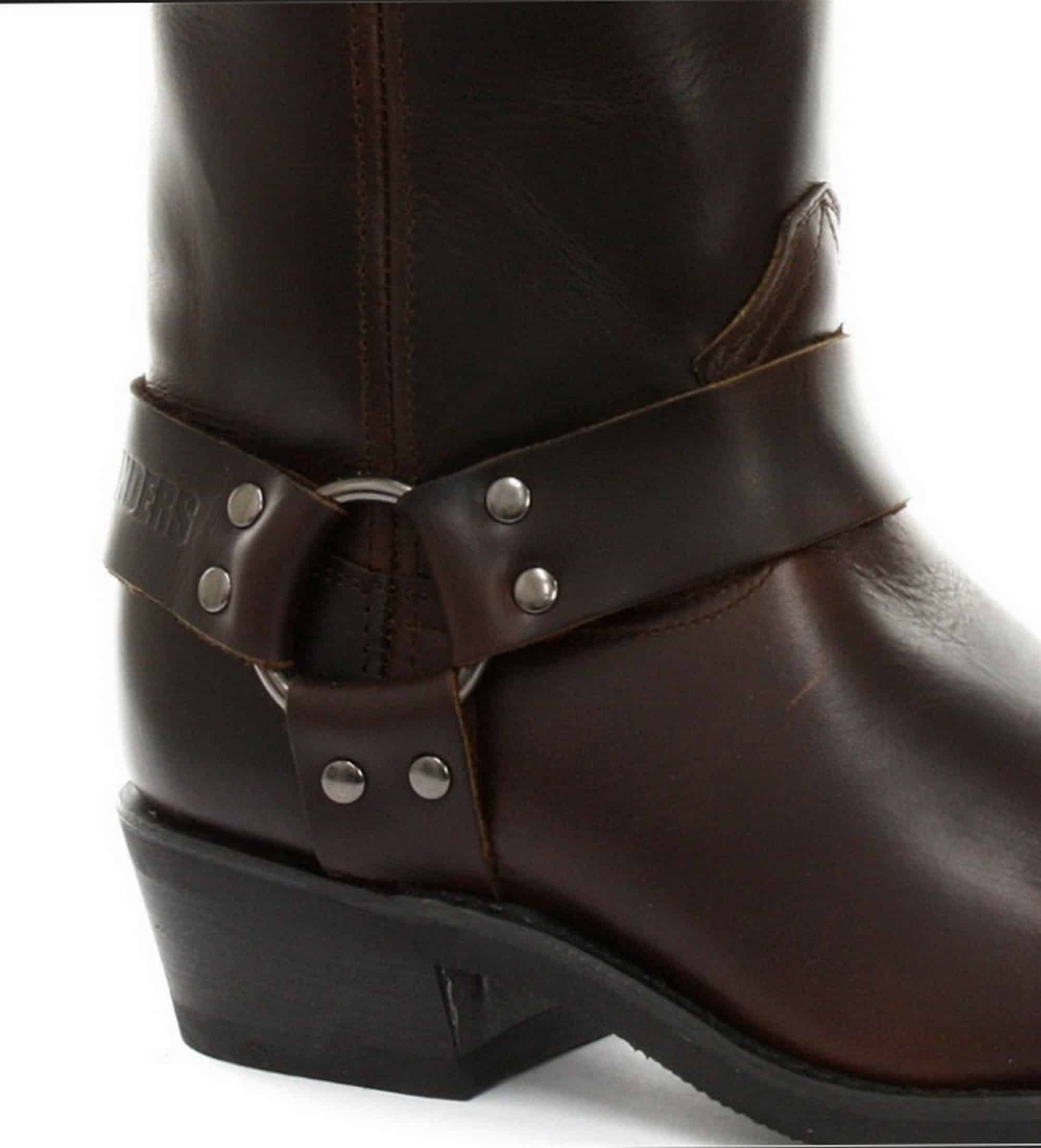 Botas altas de cuero auténtico unisex estilo motero rock punk grinders con hebilla estilo vaquero