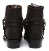 Botines unisex de cuero auténtico estilo motero, rock punk, grinders, con hebilla, estilo vaquero.