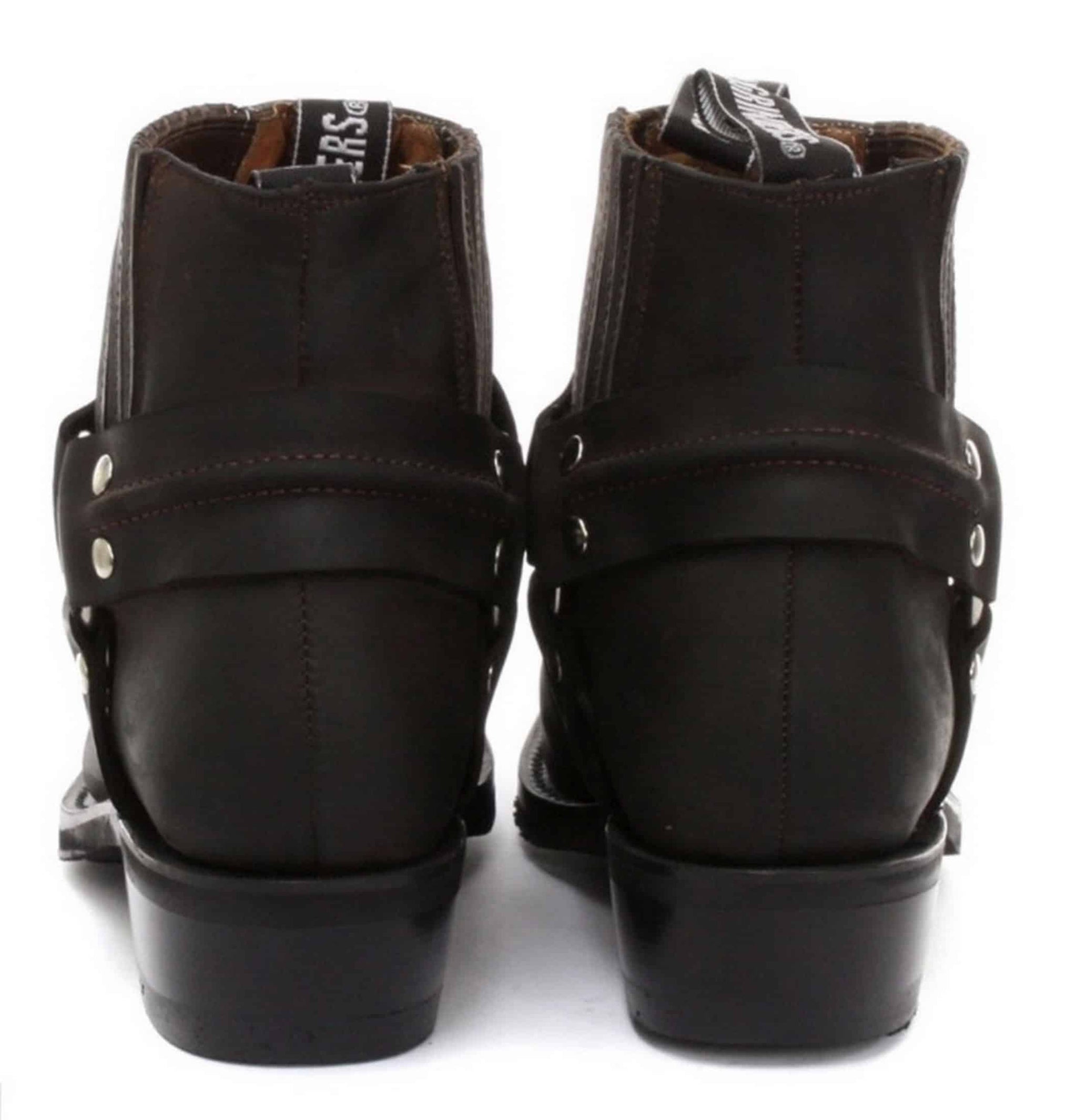 Botines unisex de cuero auténtico estilo motero, rock punk, grinders, con hebilla, estilo vaquero.