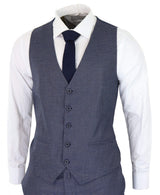 Traje de tres piezas a cuadros azul grisáceo estilo pastor - RK20-11