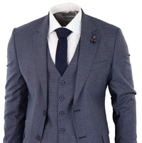Traje de tres piezas a cuadros azul grisáceo estilo pastor - RK20-11