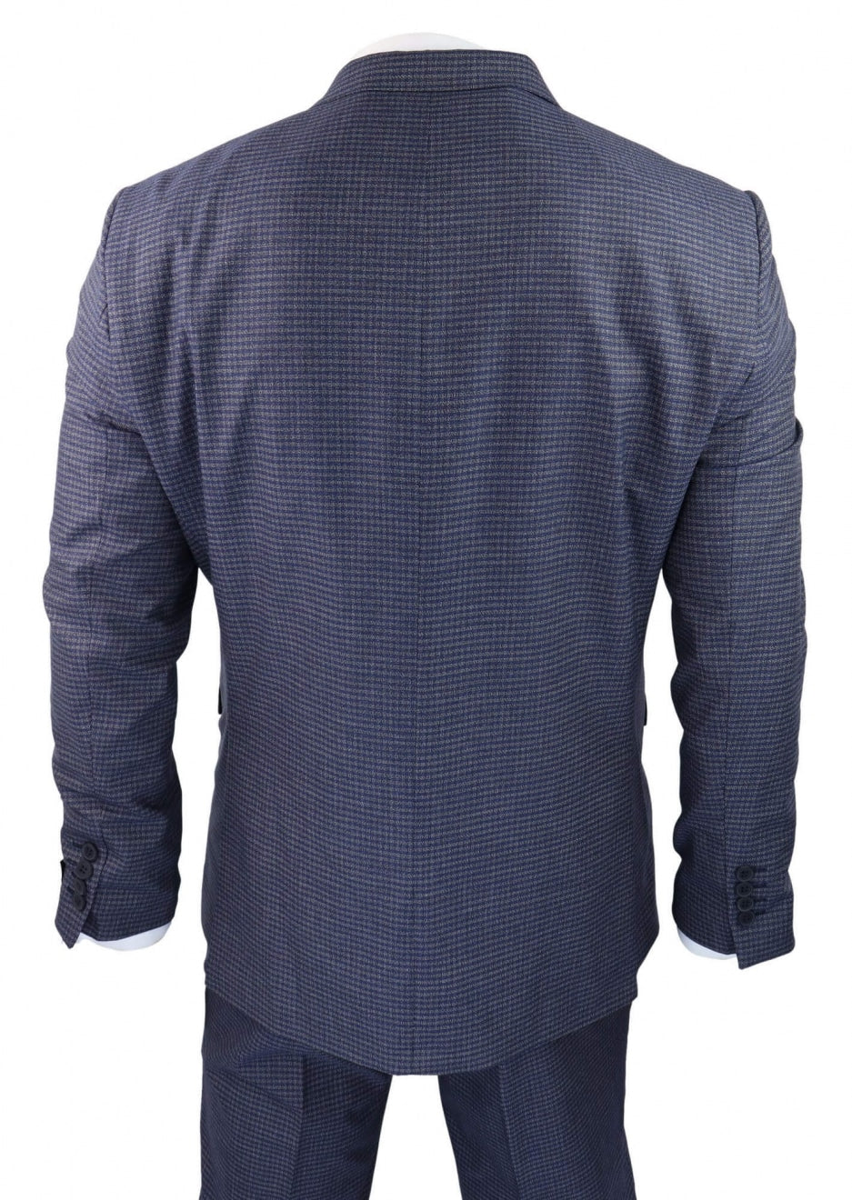 Traje de tres piezas a cuadros azul grisáceo estilo pastor - RK20-11