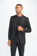 Roberto - Blazer de corte sastre para hombre con rayas negras Shadow Stripes