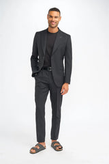 Roberto - Blazer de corte sastre para hombre con rayas negras Shadow Stripes