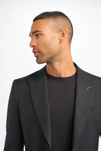 Roberto - Blazer de corte sastre para hombre con rayas negras Shadow Stripes
