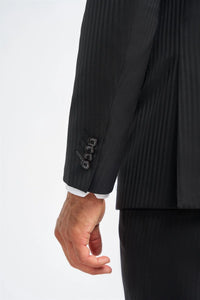 Roberto - Blazer de corte sastre para hombre con rayas negras Shadow Stripes