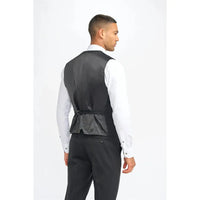 Roberto - Chaleco negro de rayas para hombre