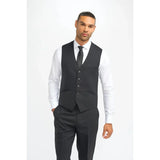 Roberto - Chaleco negro de rayas para hombre