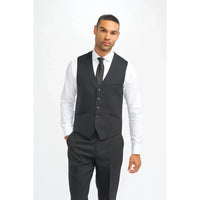 Roberto - Chaleco negro de rayas para hombre