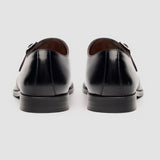 Romero - Zapatos negros de hombre con hebilla simple y acabado brillante