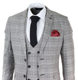 Traje de hombre Marc Darcy gris a cuadros Príncipe de Gales Ross Office Wedding Slim Fit Classic