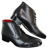Botines Chelsea Rossellini Aldo para hombre con cordones, de piel, color marrón claro y negro, estilo casual elegante.