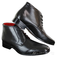 Botines Chelsea Rossellini Aldo para hombre con cordones, de piel, color marrón claro y negro, estilo casual elegante.