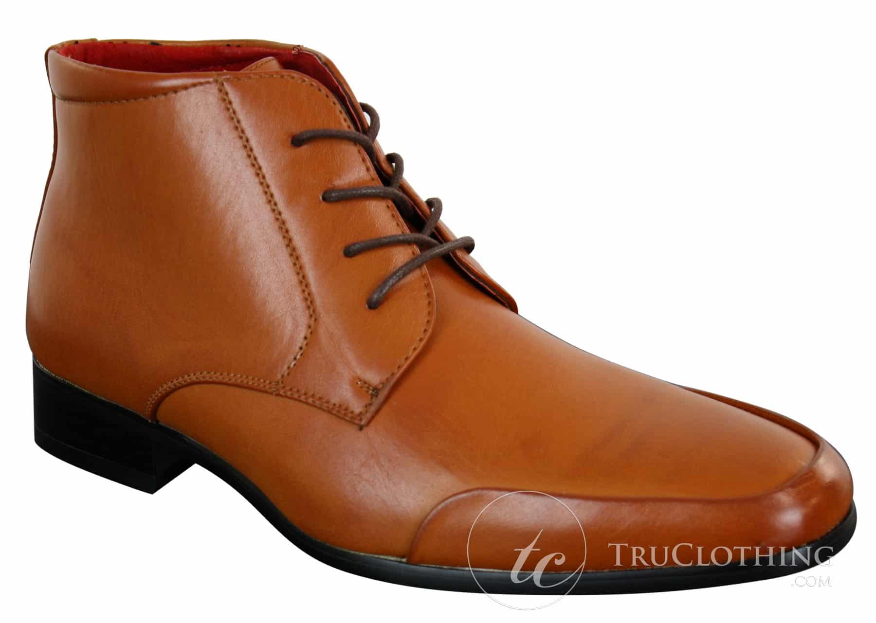 Botines Chelsea Rossellini Aldo para hombre con cordones, de piel, color marrón claro y negro, estilo casual elegante.