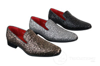 Zapatos Rossellini Eastend para hombre, brillantes, sin cordones, con purpurina, ideales para fiestas, de charol.