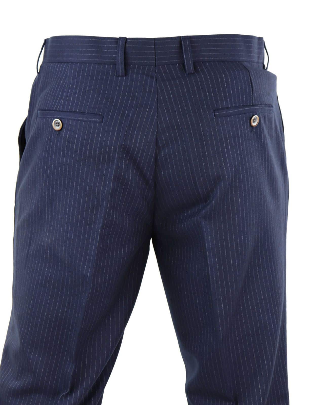Pantalones de hombre azul marino a rayas finas - Cavani Rosselli