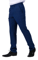 Rover - Pantalones de boda azules para hombre, estampado de cuadros tweed