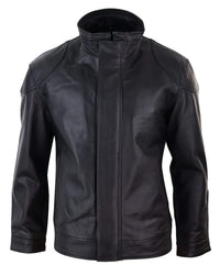 Chaqueta suave negra de cuero auténtico para hombre