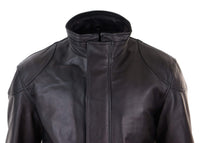 Chaqueta suave negra de cuero auténtico para hombre