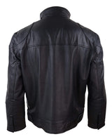 Chaqueta suave negra de cuero auténtico para hombre