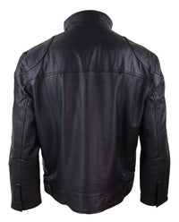 Chaqueta suave negra de cuero auténtico para hombre