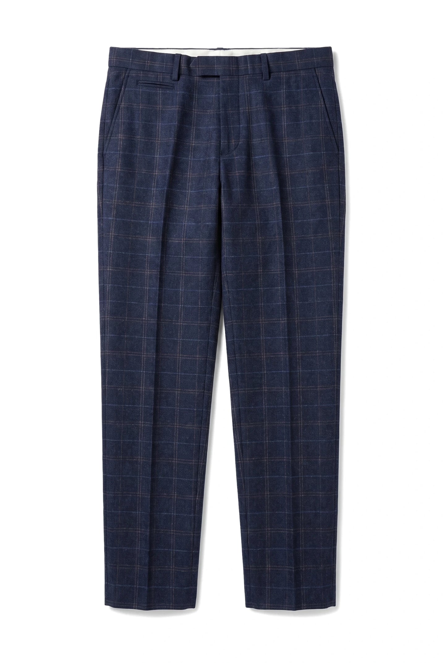 Ryan - Pantalones de tweed azul marino a cuadros para hombre