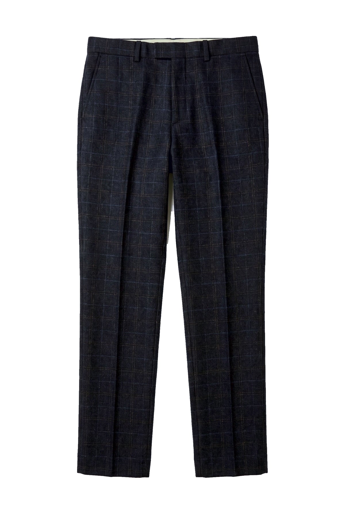 Ryan - Pantalones de tweed azul marino a cuadros para hombre