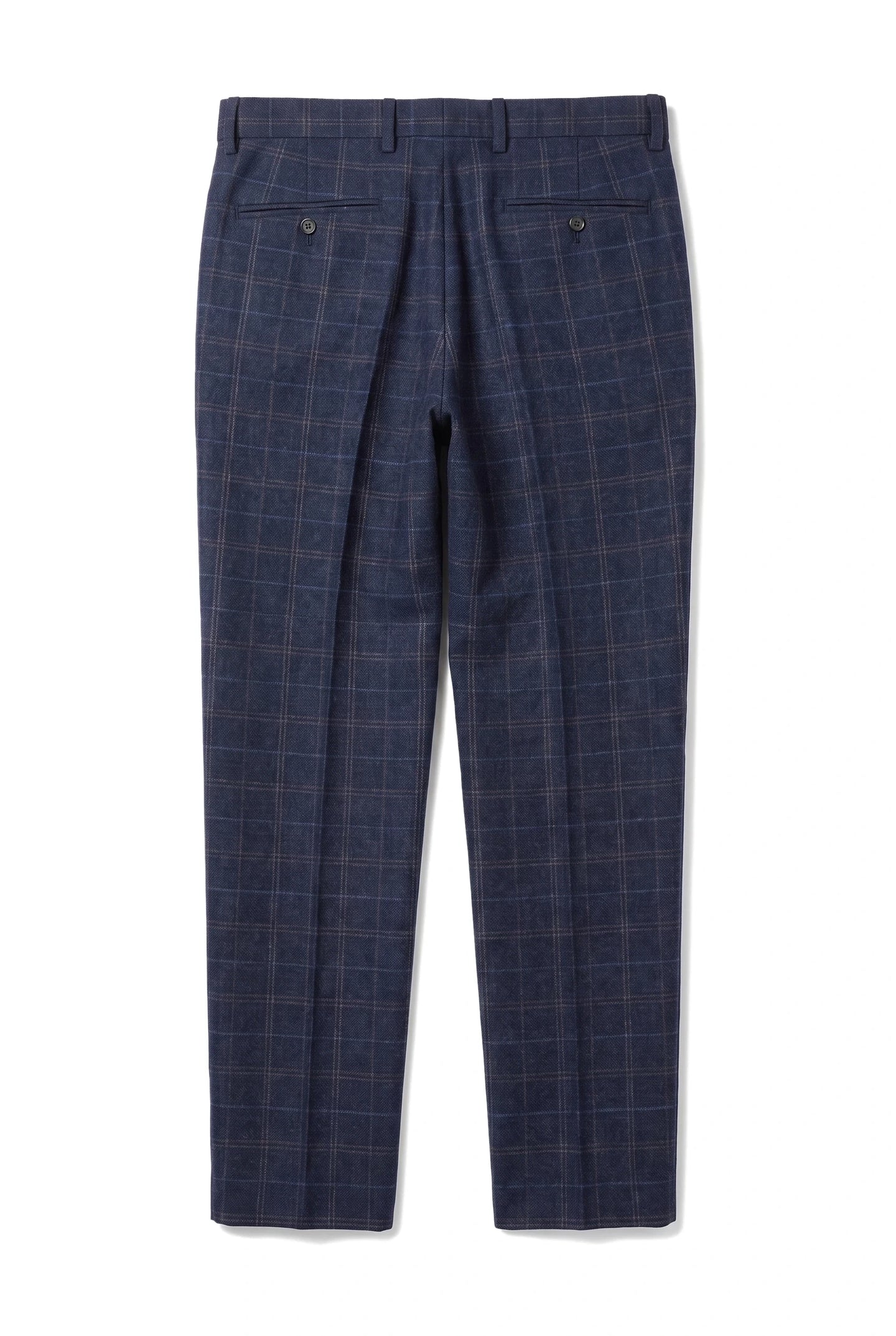 Ryan - Pantalones de tweed azul marino a cuadros para hombre