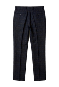 Ryan - Pantalones de tweed azul marino a cuadros para hombre