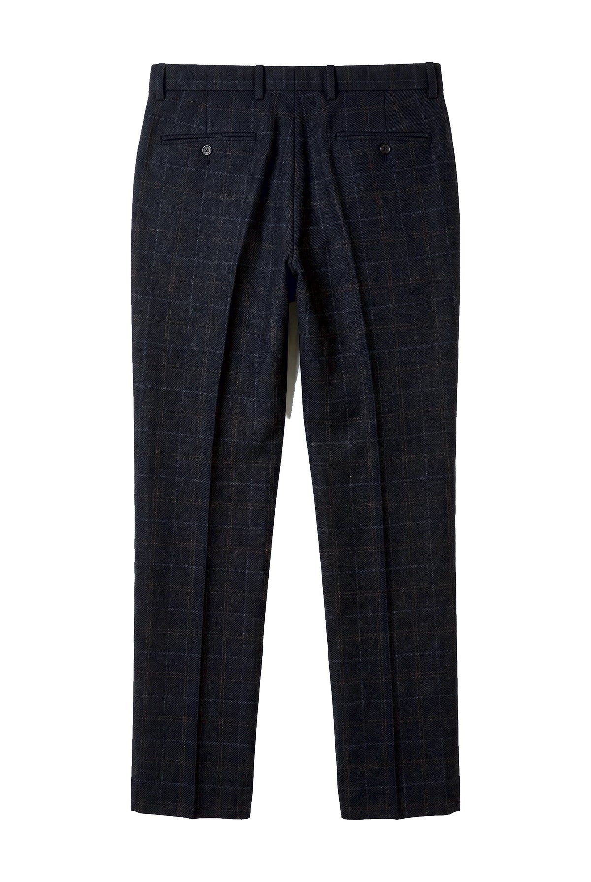 Ryan - Pantalones de tweed azul marino a cuadros para hombre