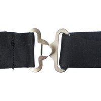 Pajarita negra de satén con clip para camisa de esmoquin unisex para hombre y niño