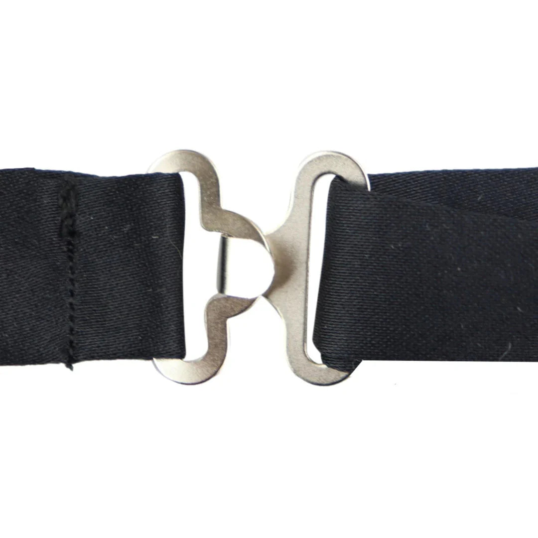 Pajarita negra de satén con clip para camisa de esmoquin unisex para hombre y niño