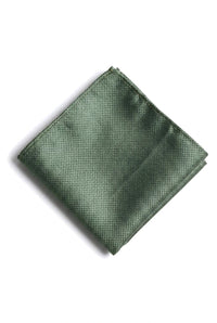 Conjunto de regalo de corbata verde texturizada de seda satinada con pañuelo de bolsillo, gemelos y corbata de satén mate.