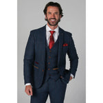 Scott - Blazer de tweed azul a cuadros para hombre